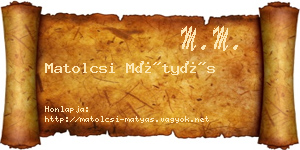 Matolcsi Mátyás névjegykártya