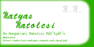 matyas matolcsi business card